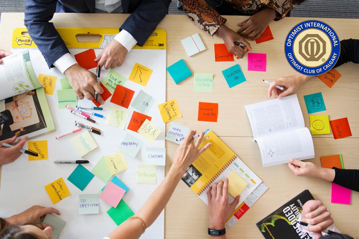 people working at meeting